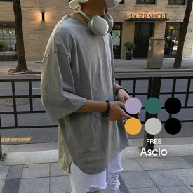 【SALE】ASCLO(エジュクロ)ASCLO Curve Hem Washing Short Sleeve T Shirt (6color)韓国 韓国ファッション　オーバーサイズ カーブラインスリット 3rdspring2【7】※メール便不可