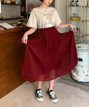 楽天市場 Chuu チュー プリーツロングスカート韓国 韓国ファッション スカート プリーツスカート ボトムス プリーツ シースルー ロングスカート ロング丈レディース ファッション あす楽 メール便不可 3rd Spring サードスプリング