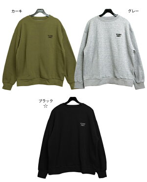 MICHYEORA(ミチョラ)ワンポイントロゴトレーナー10/4up】ブラックカーキベージュ黒緑秋冬長袖トレーナートップスワンポイントワンポイントロゴオルチャンレディースファッション韓国韓国ファッション【7】※メール便不可