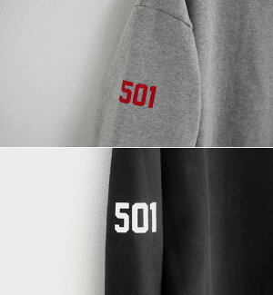 NANING9(ナンニング)501バルーン袖トレーナー【11/16up_go】韓国韓国ファッショントレーナーロゴプリントトップススウェットスエット裏起毛バルーン袖バルーンスリーブ冬ナンニングレディース【5】