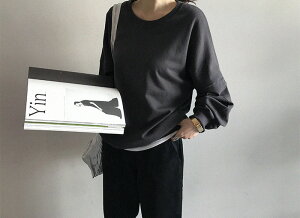 NANING9(ナンニング)ルーズフィットトレーナー【8/31up_go】韓国韓国ファッショントレーナー無地ボリュームスリーブトップスパフスリーブルーズフィットカジュアル秋ナンニングレディース【5】