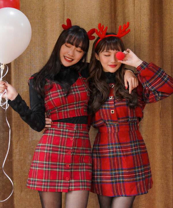 楽天市場 Sonyunara ソニョナラ Party Red チェックミニスカート メール便 韓国 韓国ファッション タータンチェック スカート 赤 チェック柄 ミニスカート パーティ セットアップ リンクコーデ レディース ファッション 即納 3rd Spring サードスプリング