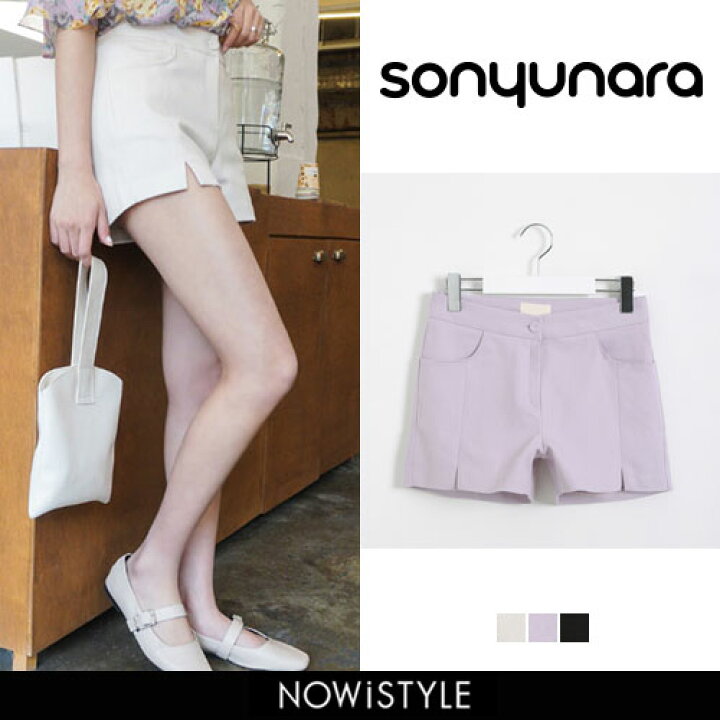 楽天市場 Sonyunara ソニョナラ ポイントスリットショートパンツ 韓国 韓国ファッション ショートパンツ 黒 パンツ 夏 ボトムス ショート丈 きれいめパンツ 韓国パンツ 白 レディース ファッション 3rd Spring サードスプリング