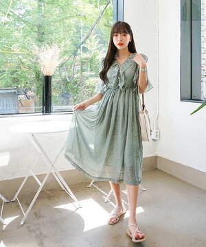 楽天市場 Sonyunara ソニョナラ シフォンフリルワンピース 韓国 韓国ファッション フレアワンピース フリル ワンピース 半袖 ロングワンピース 夏 シフォンワンピース 半袖ワンピ 韓国ワンピース レディース ファッション あす楽 3rd Spring サードスプリング