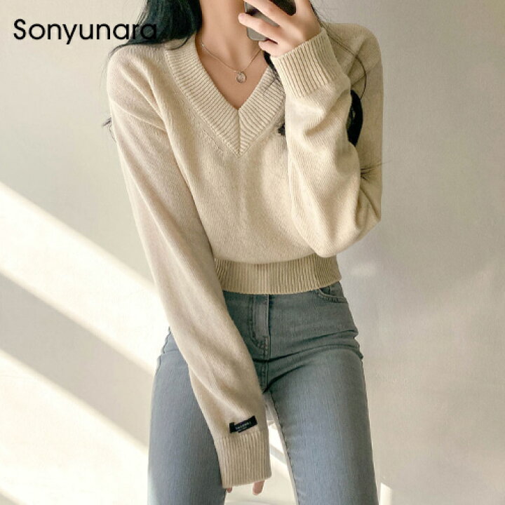 楽天市場 Sonyunara ソニョナラ Vネッククロップニット 1 27up Ka 韓国 韓国ファッション トップス セーター ショート丈 レディース 5 送料無料 送料無料 3rd Spring サードスプリング