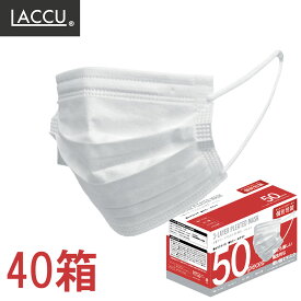 【送料無料】 快適フィット！プリーツマスク普通サイズ 2000枚（50枚×40箱まとめ買い・個包装・使い捨て・花粉・ウイルス対策・息ラクラク）