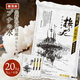 ブナの水 こしひかり 長野県産 令和6年産 特別栽培米 米 無洗米 5kg 10kg 20kg 30kg ブランド米 白米 精米 お米 ギフト コシヒカリ 送料無料