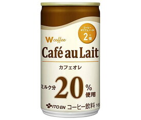 伊藤園 W coffee(ダブリューコーヒー) カフェオレ 165g缶×30本入×(2ケース)｜ 送料無料 コーヒー 珈琲 缶コーヒー カフェオレ 缶
