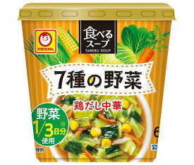 東洋水産 マルちゃん 食べるスープ 7種の野菜 鶏だし中華 25g×6個入｜ 送料無料 インスタント スープ 即席 カップスープ