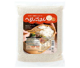 サラヤ へるしごはん 生米 3kg×3袋入×(2ケース)｜ 送料無料 糖質 雑穀 麦