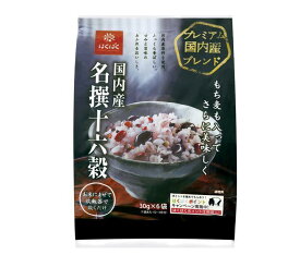 はくばく 国内産名撰十六穀 180g(30g×6)×6袋入×(2ケース)｜ 送料無料 もち麦 十六穀 玄米 押麦