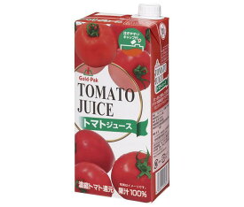 ゴールドパック トマトジュース 1L紙パック×6本入×(2ケース)｜ 送料無料 野菜飲料 とまと 1000ml 1l 有塩