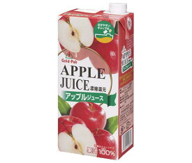 ゴールドパック アップルジュース 1L紙パック×6本入｜ 送料無料 果実飲料 りんごジュース 濃縮還元 100％ 1000ml 1l