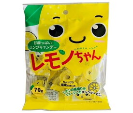 【送料無料・メーカー/問屋直送品・代引不可】川口製菓 レモンちゃん 70g×10袋入｜ お菓子 おやつ 飴 あめ キャンディ レモン れもん