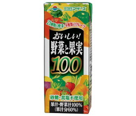 らくのうマザーズ おいしい野菜と果実 200ml紙パック×24本入｜ 送料無料 野菜ジュース 100% 野菜 フルーツ ミックス