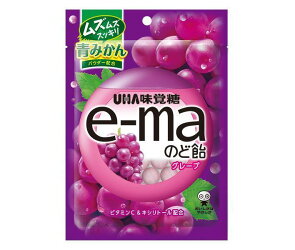 UHA味覚糖 e-maのど飴 袋 (グレープ) 50g×6袋入×(2ケース)｜ 送料無料 お菓子 飴 のど飴 のどあめ ぶどう ブドウ 葡萄 イーマ