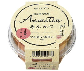 遠藤製餡 喜和味 あんみつ 250g×24(6×4)個入×(2ケース)｜ 送料無料 あんみつ 和菓子 おやつ 寒天 つぶあん 黒蜜 フルーツ