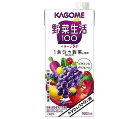 カゴメ 野菜生活100 ベリーサラダ(ホテルレストラン用) 1L紙パック×6本入×(2ケース)｜ 送料無料 野菜ミックス 果汁＆野菜