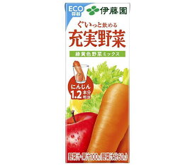 伊藤園 充実野菜 緑黄色野菜ミックス 200ml紙パック×24本入×(2ケース)｜ 送料無料 野菜ジュース 紙パック 野菜 にんじん 人参