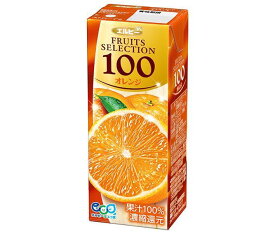 エルビー フルーツセレクション オレンジ100% 200ml紙パック×24本入×(2ケース)｜ 送料無料 果実飲料 ジュース オレンジジュース