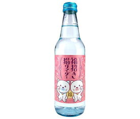 木村飲料 福招き猫サイダー 340ml瓶×20本入×(2ケース)｜ 送料無料 炭酸飲料 サイダー