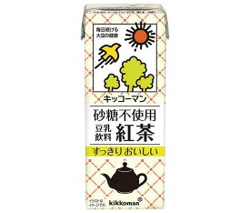 キッコーマン 砂糖不使用 豆乳飲料 紅茶 200ml紙パック×18本入×(2ケース)｜ 送料無料 豆乳 紀文 砂糖不使用 紅茶