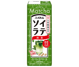 ふくれん 国産大豆 ソイラテ抹茶 200ml紙パック×24本入｜ 送料無料 大豆飲料 大豆 イソフラボン