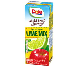 雪印メグミルク Dole(ドール) World Fruits Journey ライムミックス 100% 200ml紙パック×18本入×(2ケース)｜ 送料無料 ライム レモン りんご 果汁100% ジュース