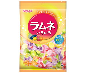 春日井製菓 ラムネいろいろ 80g×12袋入 メーカー 問屋直送| 送料無料 お菓子 袋 フルーツ味 ブドウ糖 ラムネ