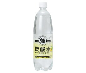友桝飲料 強炭酸水レモン 1Lペットボトル×15本入｜ 送料無料 炭酸飲料 炭酸水 ソーダ PET 割り材 レモン 1000ml 1l