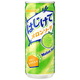 サンガリア はじけてメロンソーダ 250g缶×30本入×(2ケース)｜ 送料無料 炭酸飲料 メロン 缶 ソーダ