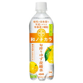 ダイドー 和ノチカラ 旬搾りゆず炭酸水 500mlペットボトル×24本入｜ 送料無料 炭酸 柚子 無糖 ビタミン