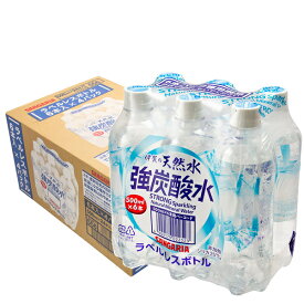サンガリア 伊賀の天然水 強炭酸水 ラベルレス(6本パック) 500mlペットボトル×24(6×4)本入×(2ケース)｜ 送料無料 炭酸飲料 炭酸水 ソーダ 割り材 PET 強炭酸