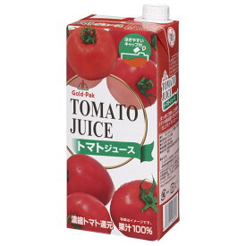 ゴールドパック トマトジュース 1L紙パック×6本入×(2ケース)｜ 送料無料 野菜飲料 とまと 1000ml 1l 有塩 GP ゴールドパック 業務用 リットル