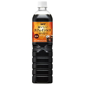 UCC おいしいカフェインレスコーヒー 無糖 900mlペットボトル×12本入×(2ケース)｜ 送料無料 ucc 無糖 カフェインレス PET コーヒー 珈琲