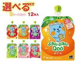 コカコーラ ミニッツメイド ぷるんぷるんQoo(クー) 選べる2ケースセット 125gパウチ×12(6×2)本入｜ 送料無料 ゼリー飲料 ゼリー りんご ぶどう もも みかん マスカット