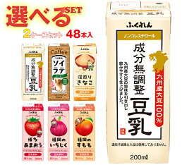 ふくれん 豆乳 選べる2ケースセット 200ml紙パック×48(24×2)本入｜ 送料無料 豆乳飲料 ソイラテ 豆乳 国産大豆