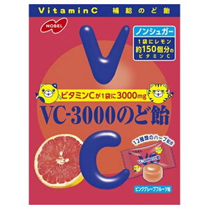 ノーベル製菓 VC-3000のど飴 ピンクグレープフルーツ 90g×6袋入 メーカー 問屋直送| 送料無料 お菓子 飴 キャンディー 袋 ノンシュガー ビタミンC