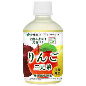 伊藤園 ニッポンエール 長野県産りんご三兄弟 280gペットボトル×24本入×(2ケース)| 送料無料 リンゴジュース 果物 フルーツ