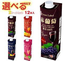 スジャータ フルーツジュース 選べる2ケースセット 1000ml紙パック×12(6×2)本入｜ 送料無料 果物 果汁100 フルーツ グレープ マンゴー アサイー