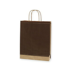 手提げ紙袋 25CB MS1 ピンドットBR(50枚) 幅270×マチ80×高340mm 25チャームバッグ