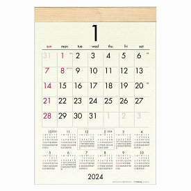 2024年 壁掛カレンダー1月始まり A3 ウッディコットンCK-12
