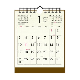 2027年 卓上カレンダー1月始まりコンパクト コットンCT-559