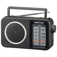 オーム(OHM)AudioComm ラジオ 卓上 AM/FMポータブルラジオ コンセント 乾電池 2電源 大文字表示で見やす…