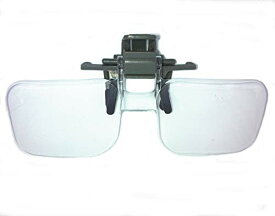 【IDHIA】 クリップ式 ルーペ 跳ね上げ式 めがねルーペ メガネ型 拡大鏡 2倍 ハード眼鏡ケース クロス付 跳ね上げ式ですので眼鏡をかけ替