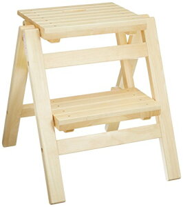 弘益 折り畳みステップチェア2段 ナチュラル FST-46