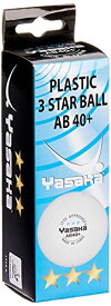 ヤサカ(Yasaka) 卓球 ボール プラ3スターボール AB40+ ホワイト 3球入 A60