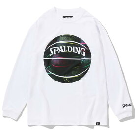 [スポルディング] バスケットボール ジュニア ロングスリーブTシャツ ボールプリント SJT23155 160cm ホワイトxブラック