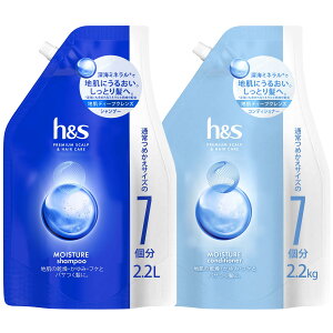 h&s(エイチアンドエス) モイスチャー シャンプー・コンディショナー 詰め替え 大容量セット 2200mL+2200g 地肌の乾燥・かゆみ・フ