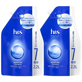 h&s(エイチアンドエス) モイスチャー 薬用シャンプー 詰め替え 超特大 2.2L × 2個セット 大容量 地肌の乾燥・かゆみ・フケとパサつく